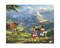 Mickey Minnie Travel The Alps Disney by Thomas Kinkade Licensed by David Textiles Digital Cotton Print Fabric Panel | 100% Cotton | Sold By the Panel
